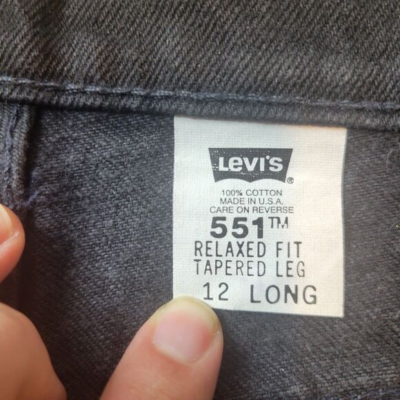 Vintage Levis 551 Relaxed Fit Tapered Leg Size 12 Long Jeans - Picture 9 of 10